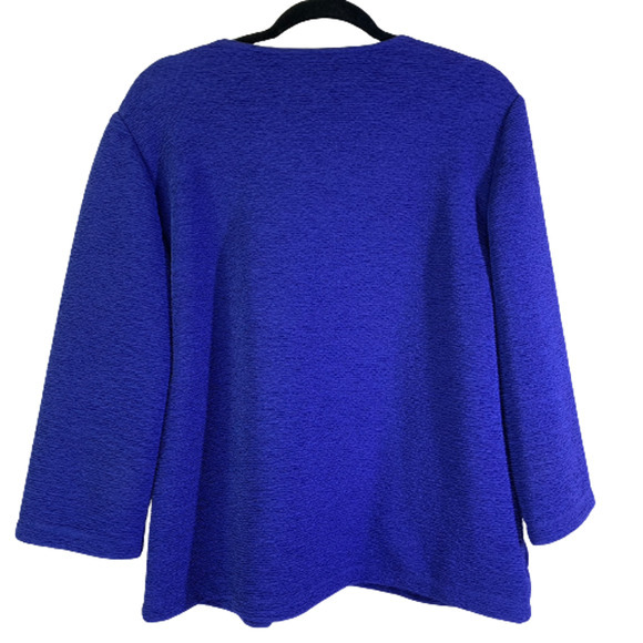 CHICO'S Cobalt Blue Textured Zipper Cardigan Sweater‎ - Picture 10 of 13
